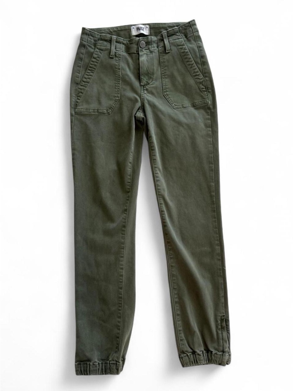 PAIGE Olive Green Utility Slim Jogger Pants Size 23
